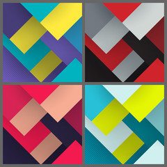 Set of banner templates with geometric pattern.
