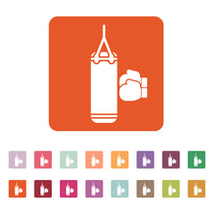 The boxing icon. Sport symbol. Flat