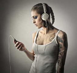Girl listening to music