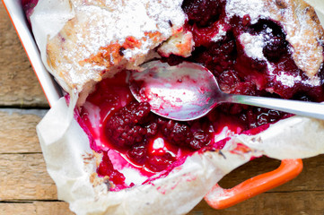 Spoon into a berry tart