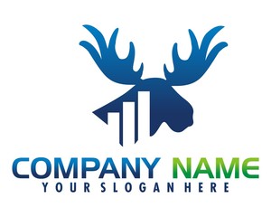 large deer antlers logo image vector