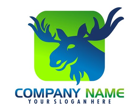 large deer antlers logo image vector