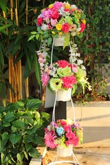 Beautiful vintage roses of artificial flowers