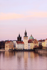 Fototapeta na wymiar Eveningt View on bright Prague Old Town, Czech Republic