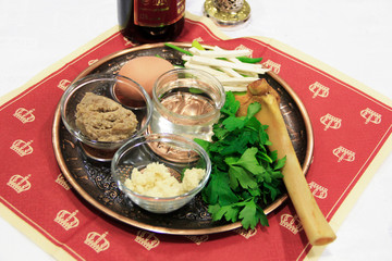 seder plate vor passover holiday