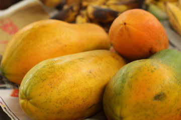 Papaya fruit in the market