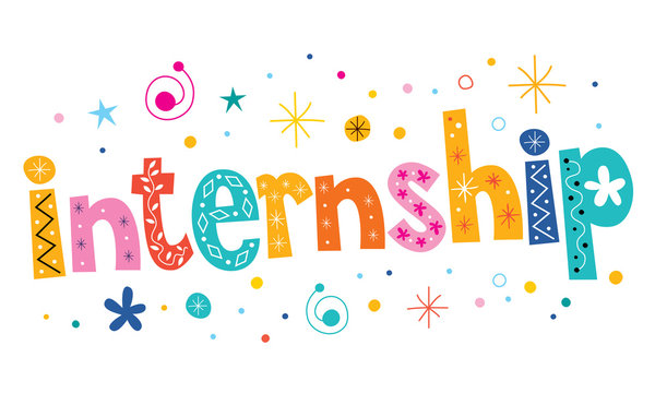 internship text decorative lettering type design