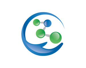 Molecule Vector Logo Graphic