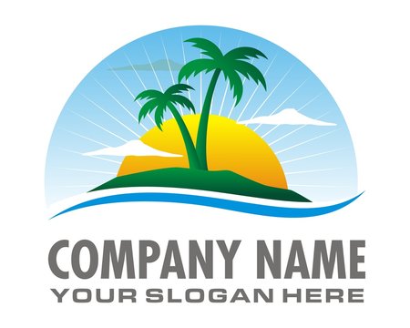 sunrise island logo image vector