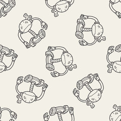 robot doodle seamless pattern background