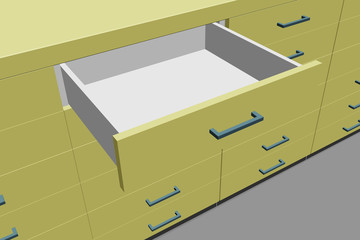 Opened empty drawer