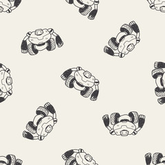 robot doodle seamless pattern background