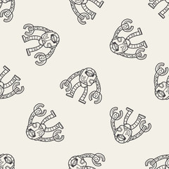 robot doodle seamless pattern background