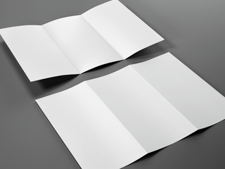 Render of Blank Template of Trifold Leaflet A4 Size