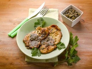 escalope with red wine and capers