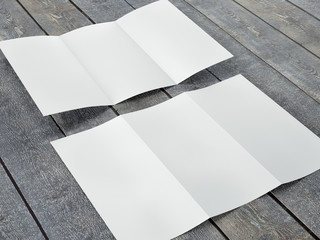 Render of Blank Template of Trifold Leaflet A4 Size