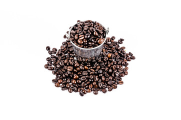 roasted coffee beans in can