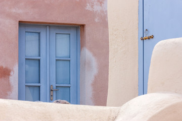 Details of houses on Santorini island, Greece