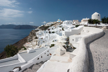 Traditional houses and hotels in Oia, Santorini island, Greece