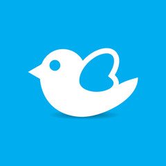 Bird icon vector illustration with shadow