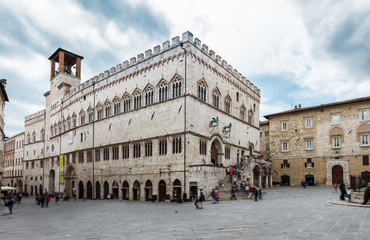 Fototapeta na wymiar Wide angle view of Perugia, Umbria. Old Town