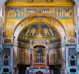 Obraz premium Interior of roman church, Rome, Italy