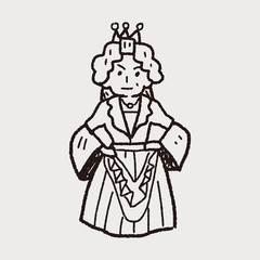 Fototapeta na wymiar queen doodle