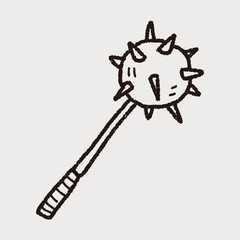 Fototapeta premium iron mace doodle