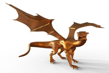 Fototapeta na wymiar Fantasy Golden Dragon