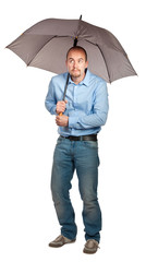 man with umbrella