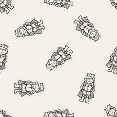 prince doodle seamless pattern background