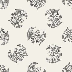eagle doodle seamless pattern background