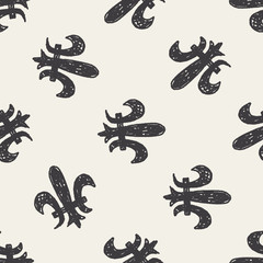 royal crest doodle seamless pattern background © hchjjl