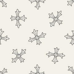 royal cross doodle seamless pattern background © hchjjl