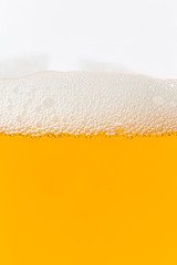Close up of beer bubbles