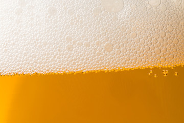 Close up of beer bubbles