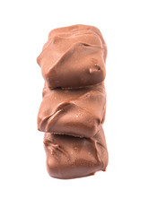 Toffee candy over white background