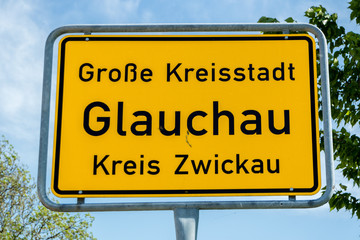 Ortseingangsschild Glauchau