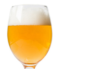 glass of beer on a white background