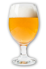 glass of beer on a white background