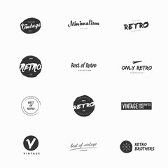 Clean and simple vintage and retro vector logos illustrations