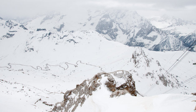 Dolomites in Italy in winter