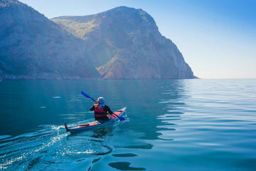 Kayak. People kayaking in the sea.