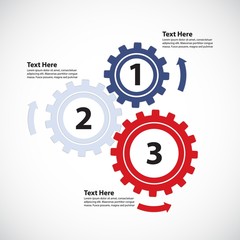 Business Concept / Teamwork - 3 Gearwheels with Arrows