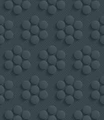 3D Dark Gray Seamless Perforated Wallpaper.