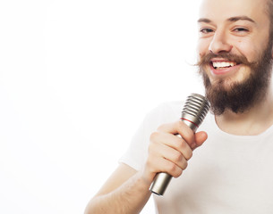 man with microphone