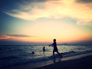Fototapeta premium having fun on beach. 