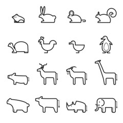 animal icons set vector illustration