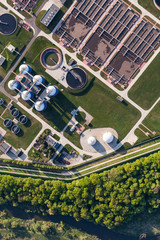 aerial view of sewage treatment plant