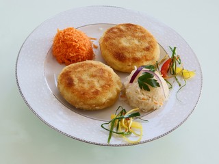 potato noodles with meat filling for lunch or dinner